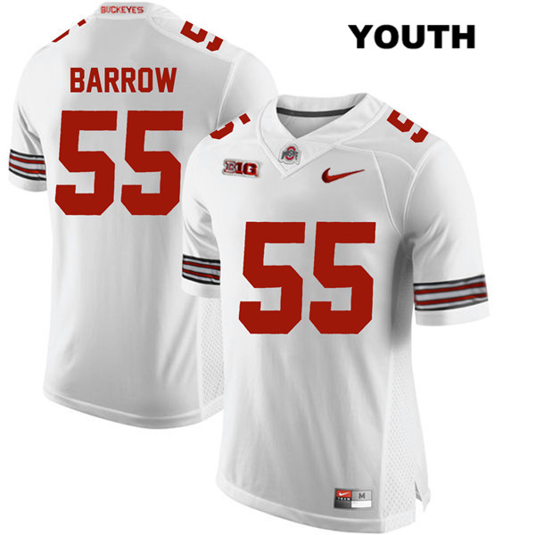 Ohio State Buckeyes Youth Malik Barrow #55 White Authentic Nike College NCAA Stitched Football Jersey OD19D67WG